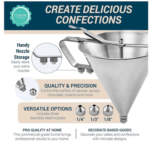 Stainless Steel Confectionery Dispenser Funnel Commercial Grade New - Picture 4 of 5